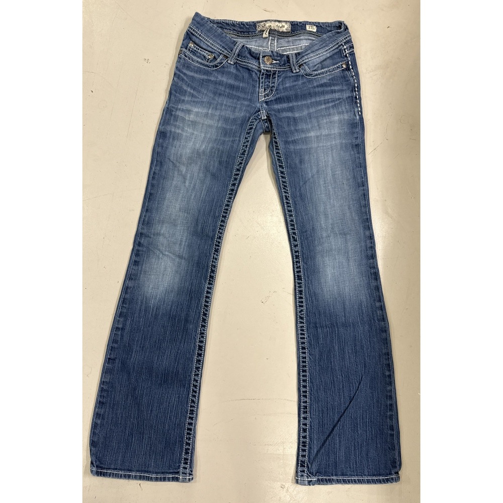 BKE Stella Womens 27x31.5 Low Rise Flare Designer Jeans Stretch Medium Wash